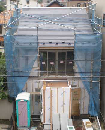 木造注文住宅 外壁材の施工