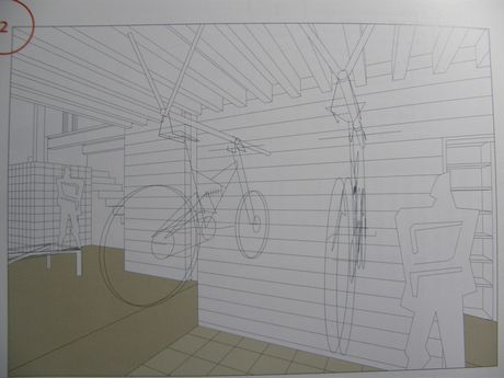 自転車ルームのある家